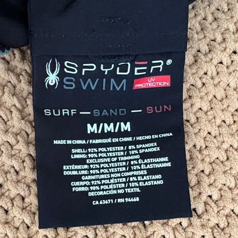 NWOT Spyder Aqua Patterned Active Mens Performance  Swimwear Size M